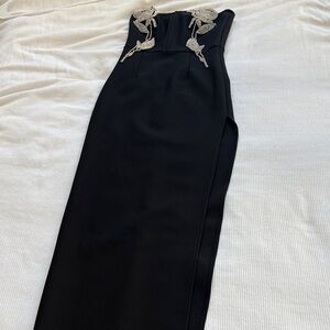 Fashion Nova Black Gown with Silver Accents